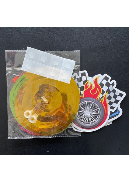 12 Adet Kek Topper Hot Wheels Doğum Günü Dekorasyon Araba Yarışı Tema Parti Malzemeleri Şişme Balon Afiş Kek Topper Damalı Girdap Çocuk Hediyeler (Yurt Dışından)