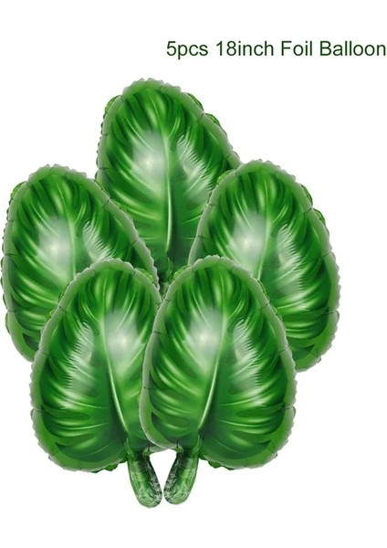 5 Adet Folyo Balon 8misafir Hawaii Kaplumbağa Yaprağı Kağıt Tabaklar Hawaii Tropikal Aloha Yaz Partisi Dekoru Mutlu Orman Safari Doğum Günü Partisi Yaprak Plakası (Yurt Dışından)