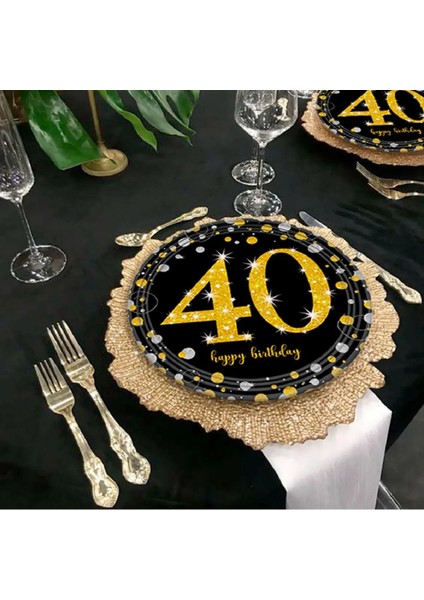 30TH Zemin Mutlu 30 40 50 Doğum Günü Siyah Altın Doğum Günü Partisi Dekorasyon Evlilik Yıldönümü Yetişkin 30TH 40TH 50TH Doğum Günü Partisi Zemin (Yurt Dışından)