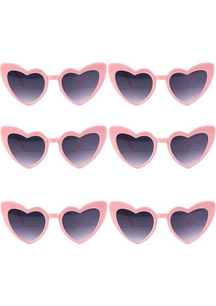 6 Adet Pembe A 6/8 Çift Vintage Kalp Şeklinde Güneş Gözlüğü Bekarlığa Veda Gelin Nedime Gözlük Düğün Gelin Duş Dekor Kadın Bekarlığa Veda Partisi Hediyeler (Yurt Dışından)