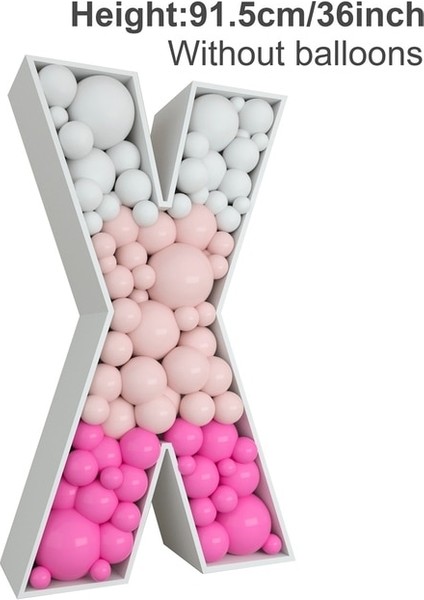 Stil x 91.5 cm Mektup Dev Doğum Günü Şekil Balon Dolum Kutusu Balon Doğum Günü Düğün Parti Dekor Bebek Duş Balon Mozaik Çerçeve Kutusu (Yurt Dışından)