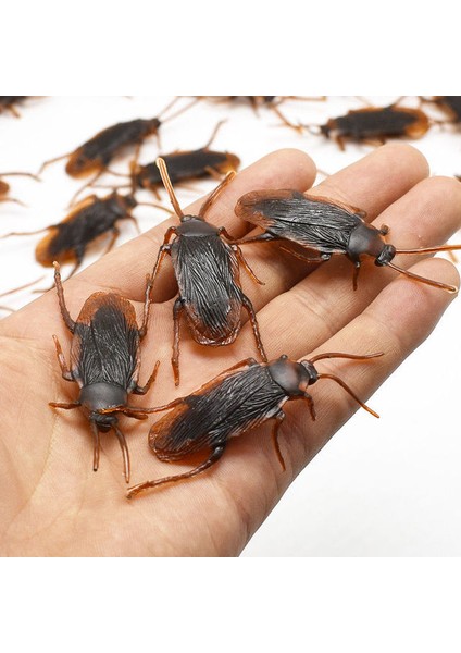 12 Adet 12 Adet Yapay Sahte Hamamböceği Cadılar Bayramı Sahne Komik Trick Şaka Oyuncakları Gerçekçi Roaches Bug Cadılar Bayramı Parodi Dekorasyon Hediye (Yurt Dışından)