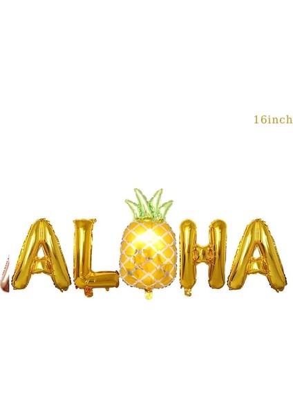 Balon 12 Adet Hawaii Aloha Tema Ananas Yengeç Kağıt Gözlük Maskesi Mutlu Tropikal Aloha Hawaii Yaz Doğum Günü Partisi Dekor Çocuklar Hediye (Yurt Dışından)