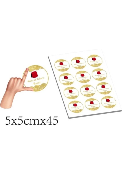 Red Hat 5CMX45 72/45 Kişiselleştirilmiş Sünnet Mubarak Tahara Çanta Hediye Kutusu Şeker Etiketleri Kendinden Yapışkanlı Isim Çıkartmaları Bebek Duş Noel Dekor (Yurt Dışından) fiyatları