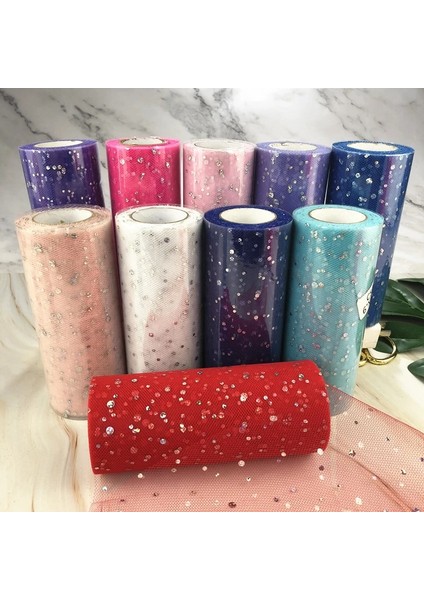 Işık Lan Glitter Pul Tül Rulo 15 cm 10 Metre Tutu Kumaş Düğün Dekorasyon Organze Tutu Etek Lazer Tül Rulo Dıy Zanaat Malzemeleri (Yurt Dışından)