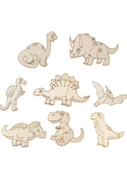 10 Adet G 10 Adet Ahşap Dinozor El Sanatları Dıy Boyama Ahşap Süsler Çocuklar Için Dinozor Doğum Günü Partisi Dekorasyon Çocuk Günü Hediyeleri (Yurt Dışından)