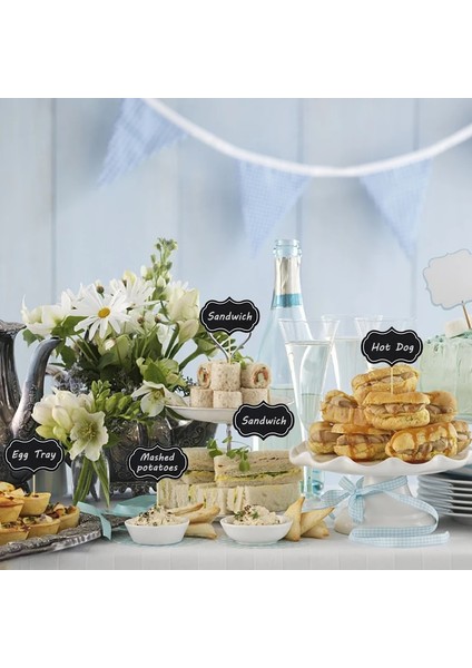 Kek Topper Peynir Seçtikleri Kara Tahta Işaretleyiciler Cupcake Topper Etiketleri Gıda Kek Karatahta Burcu Şarküteri Toppers Düğün Tatlı Dekor (Yurt Dışından) modelleri