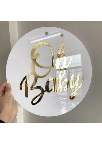 Metni Bize Gönderin 20CM Genişlik Kişiselleştirilmiş Yuvarlak 3D Akrilik Isim Tabela Iş Logosu Ayna Altın Metin Bebek Duş Düğün Parti Doğum Günü Zemin Centerpiece (Yurt Dışından)