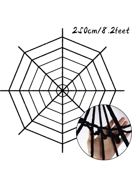 250CM Siyah Web 30/50CM/75CM/90CM Büyük Siyah Peluş Örümcek Cadılar Bayramı Partisi Süslemeleri Ev Bar Için Perili Ev Korku Sahne Örümcek Ağı Çocuk Oyuncak (Yurt Dışından)