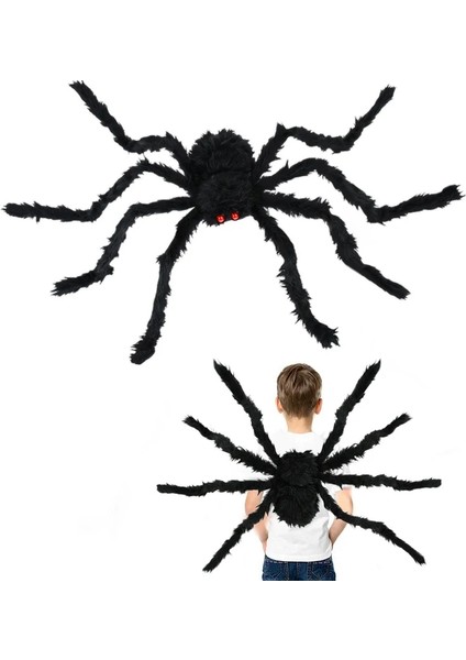 250CM Siyah Web 30/50CM/75CM/90CM Büyük Siyah Peluş Örümcek Cadılar Bayramı Partisi Süslemeleri Ev Bar Için Perili Ev Korku Sahne Örümcek Ağı Çocuk Oyuncak (Yurt Dışından)