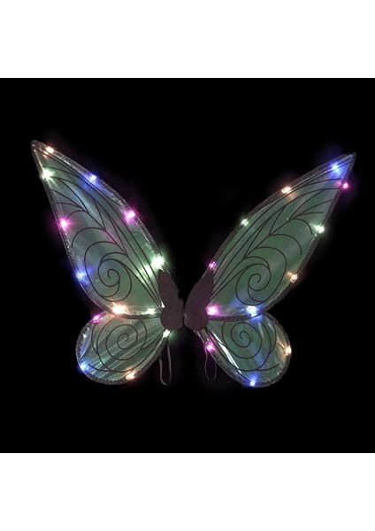 Siyah Dıy B Parlayan Peri Kanatları Cadılar Bayramı Cosplay Noel Çocuklar Için Fotoğraf Sahne Parti Dekorasyon Light Up Kelebek Kanatları Kız (Yurt Dışından)