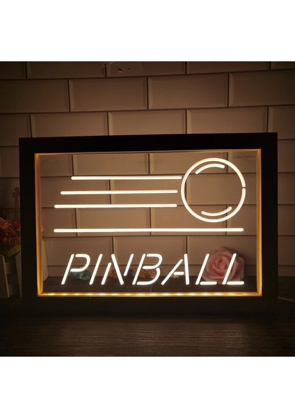1 Renk Sıcak Renk 23X17 cm Langırt Oyunu Arcade Çift Renkli LED Neon Burcu Fotoğraf Çerçevesi Yaratıcı Masa Lambası Yatak Odası Masası Ahşap 3D Gece Lambası (Yurt Dışından)