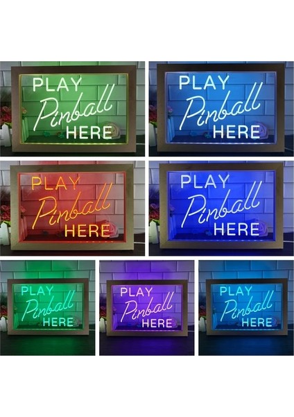 7 Renk 23X17 cm Langırt Odası Burada Oyna Oyunu Man Cave Bar Çift Renkli LED Neon Burcu Fotoğraf Çerçevesi Yatak Odası Masası 3D Gece Lambası (Yurt Dışından)