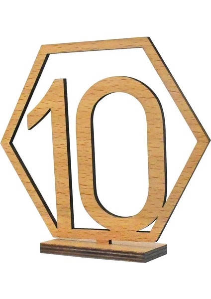 Gösterildiği Gibi 10.8X10 cm 10 Adet Woodsy Dekor Masa Numarası Tutucular Düğün Yemek Masası Düğün Parti Malzemeleri Ahşap Altıgen Masa Numaraları Gelin (Yurt Dışından) fırsatları