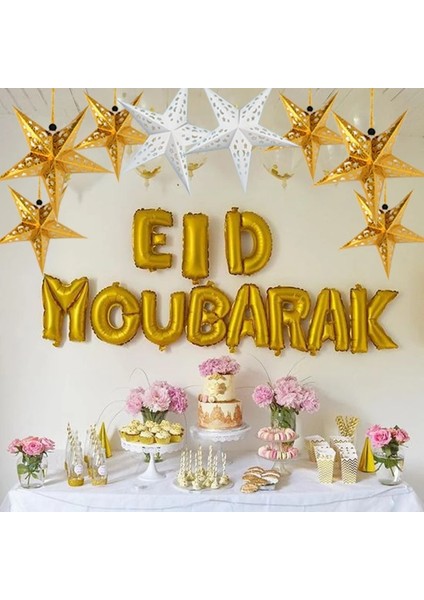 10 Adet Çıkartmalar 2023 Eid Mubarak Süslemeleri Ev Tek Kullanımlık Sofra Kağıt Tabaklar Bardaklar Peçeteler Müslüman Parti Yemeği Ramazan Mübarek Afişler (Yurt Dışından)