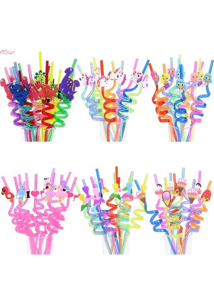 LC370B01 4/8 Adet Kullanımlık Unicorn Denizkızı Flamingo Saman Smoothie Hayvan Pipet Denizkızı Tema Dinozor Çocuklar Meyve Parti Malzemeleri (Yurt Dışından) fiyatları