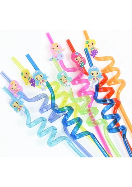 LC370B01 4/8 Adet Kullanımlık Unicorn Denizkızı Flamingo Saman Smoothie Hayvan Pipet Denizkızı Tema Dinozor Çocuklar Meyve Parti Malzemeleri (Yurt Dışından) modelleri