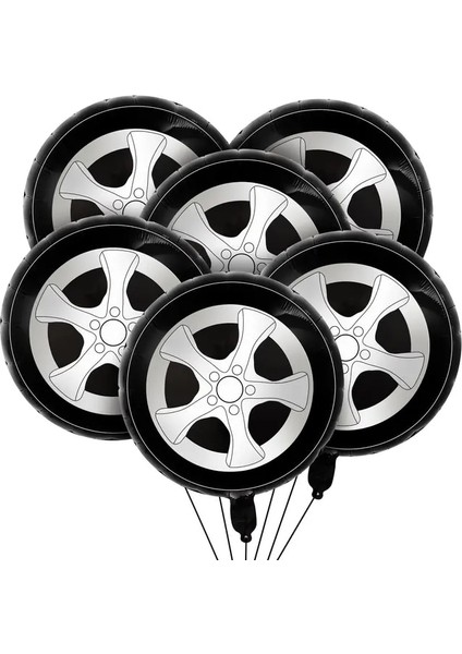 6 Adet 18 Inç Hot Wheels Doğum Günü Dekorasyon Araba Yarışı Tema Parti Malzemeleri Şişme Balon Afiş Kek Topper Damalı Girdap Çocuk Hediyeler (Yurt Dışından)