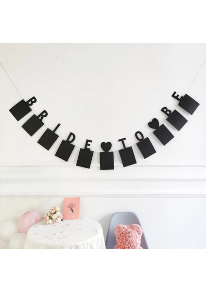 Siyah 1 Takım Gelin Olmak Fotoğraf Banner Bekarlığa Veda Partisi Dekorasyon Düğün Bunting Garland Nişan Bekarlığa Veda Gecesi Gelin Duş Malzemeleri (Yurt Dışından) fırsatları