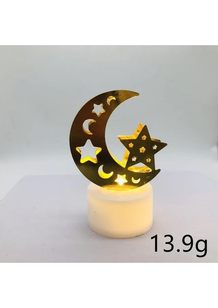 Stil 7 Eid Mubarak Yıldız Ay LED Mum Işığı Ramazan Kareem Dekorasyon 2023 Ev Dekor Islam Müslüman Parti Kaynağı Eid Al Kurban Dekor (Yurt Dışından)