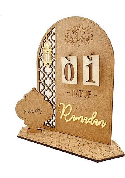 Stil 2 Ramazan Geri Sayım Takvimi Ramazan Dekorasyon 2023 Eid Mubarak Ahşap Süsler Islam Müslüman Ev Dekor Ramazan Kareem (Yurt Dışından)