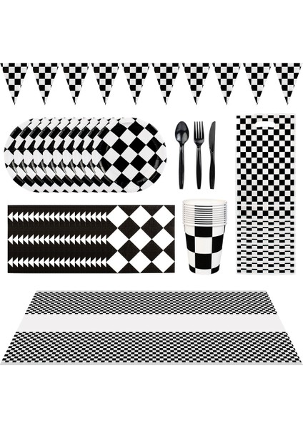 1 Adet 1 Takım Siyah ve Beyaz Yarış Tema Parti Sofra Yarış Pisti Siyah ve Beyaz Balonlar Çocuklar Hediye Erkek Doğum Günü Partisi Dekorasyon (Yurt Dışından) modelleri