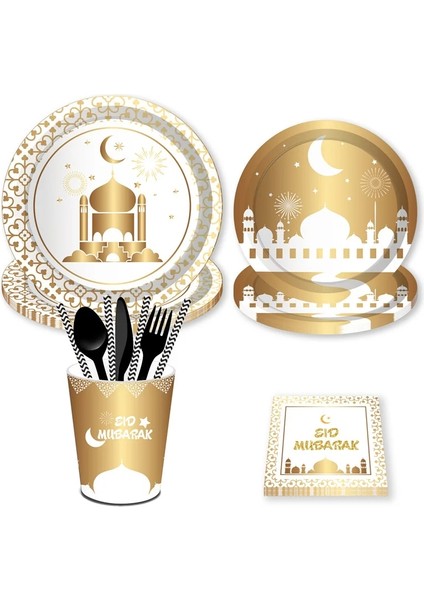 7 Inç Plaka 8 Adet 2022 Eid Mubarak Tek Kullanımlık Masa Örtüsü Masa Koşucu Banner Balonlar Islam Müslüman Parti Dekor Ramazan Kareem Kurban Bayramı Hediye (Yurt Dışından)