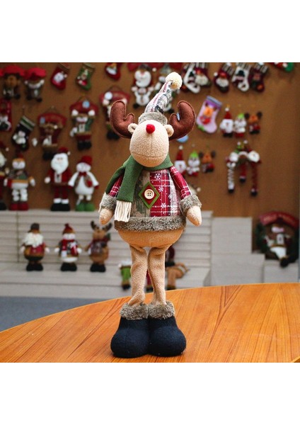 D1 Noel Bebek Ağacı Dekor Yeni Yıl Süsleme Ren Geyiği Kardan Adam Noel Baba Ayakta Bebek Navidad Dekorasyon Merry Christmas (Yurt Dışından)
