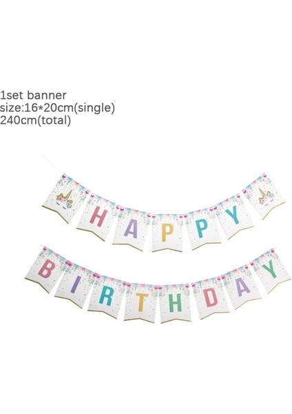 1 Takım Afiş Peri Unicorn Deco Kız Doğum Günü Partisi 1 2 3 Yaş Parti Sofra Bir Yaşındaki Bebek Duş Dekorasyonu Unicornio Doğum Günü Malzemeleri (Yurt Dışından)
