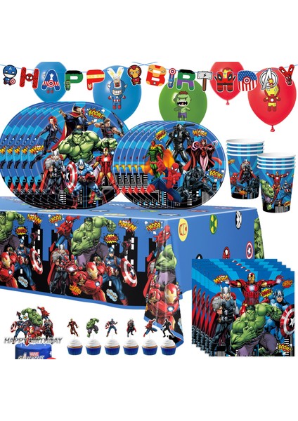 9 Inç 8 Adet Plaka Süper Kahraman Parti Malzemeleri Avengers Temalı Kek Topper Tek Kullanımlık Sofra Masa Örtüsü Balon Boys Doğum Günü Partisi Dekorasyon (Yurt Dışından) indirimleri