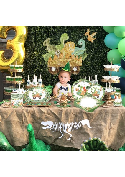 Balon Seti Dinozor Doğum Günü Tek Kullanımlık Sofra Jurassic Dinozor Parti Dekorasyon Çocuklar Bebek Duş Jungle Safari Doğum Günü Partisi Malzemeleri (Yurt Dışından) fırsatları