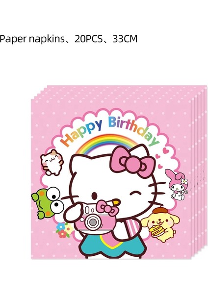 18 Adet Balonlar 1 Hello Kitty Tema Bebek Duş Kız Parti Malzemeleri Kağıt Bardak Tabak Masa Örtüsü Çocuk Doğum Günü Partisi Banner Düğün Dekor Balonlar (Yurt Dışından)