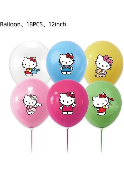 18 Adet Balonlar 1 Hello Kitty Tema Bebek Duş Kız Parti Malzemeleri Kağıt Bardak Tabak Masa Örtüsü Çocuk Doğum Günü Partisi Banner Düğün Dekor Balonlar (Yurt Dışından) fiyatları