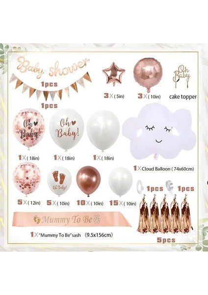 Gül Altın Balon Orman Yeşil Balon Çelenk Erkek Kız Bebek Duş Dekorasyonu Yenidoğan Bebek Parti Süslemeleri Kağıt Ponponlar Mumya Kanat Olmak (Yurt Dışından)