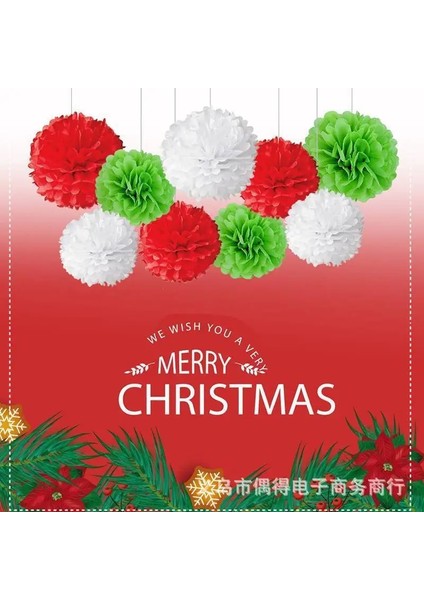 Stil E 9 Adet 4-6 Inç Doku Kağıt Pom Poms Çiçek Topları Noel Cadılar Bayramı Ev Dekorasyon Düğün Doğum Günü Partisi Duvar Asılı (Yurt Dışından)