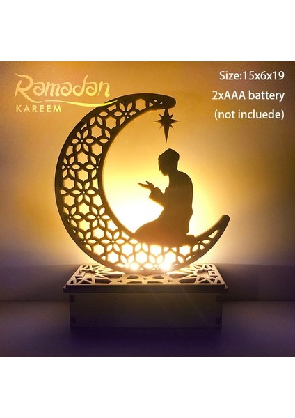 Style-2-1 Eid Mubarak Ahşap Süs Ramazan Süslemeleri Ev Islam Müslüman Parti Malzemeleri Kareem Ramazan Eid Al Kurban Bayramı Hediyeleri (Yurt Dışından)