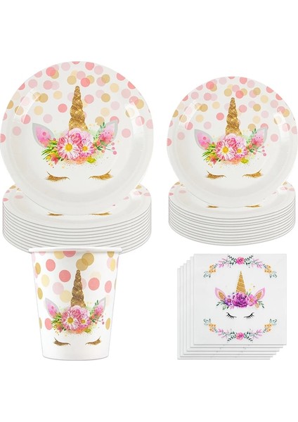 6 Adet Numarası Set-6 Unicorn Doğum Günü Dekorasyon Unicorn Lateks Balonlar Kağıt Bardaklar Saman Peçeteler Masa Örtüsü Kız Doğum Günü Bebek Gösterisi Parti Malzemeleri (Yurt Dışından)