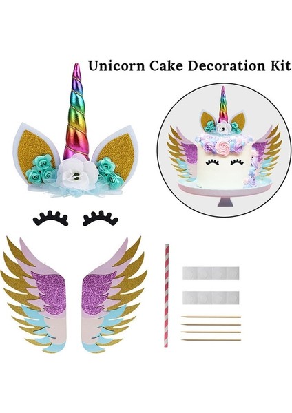 Tek Boynuzlu At Topper Seti B Unicorn Doğum Günü Dekorasyon Unicorn Lateks Balonlar Kağıt Bardaklar Saman Peçeteler Masa Örtüsü Kız Doğum Günü Bebek Gösterisi Parti Malzemeleri (Yurt Dışından)