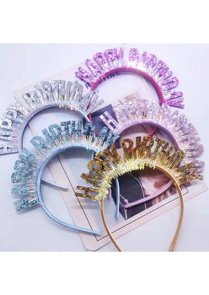 Bebek Mavisi Glitter Mutlu Doğum Günü Payet Kafa Bandı Doğum Günü Dekorasyon Doğum Günü Partisi Süslemeleri Çocuklar Yetişkin Kız Pembe Gümüş Mavi Bantlar (Yurt Dışından) fiyatları