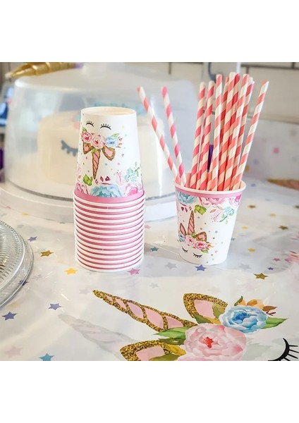 Tek Boynuzlu At Topper Seti B Unicorn Doğum Günü Dekorasyon Unicorn Lateks Balonlar Kağıt Bardaklar Saman Peçeteler Masa Örtüsü Kız Doğum Günü Bebek Gösterisi Parti Malzemeleri (Yurt Dışından)