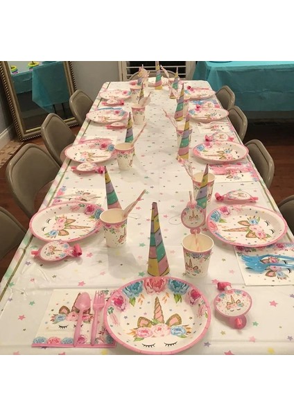 Tek Boynuzlu At Topper Seti B Unicorn Doğum Günü Dekorasyon Unicorn Lateks Balonlar Kağıt Bardaklar Saman Peçeteler Masa Örtüsü Kız Doğum Günü Bebek Gösterisi Parti Malzemeleri (Yurt Dışından)