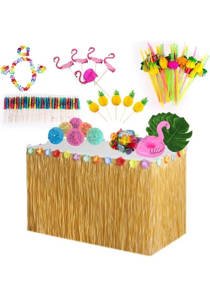 Yeşil 100X60 cm Hawaii Flamingo Ananas Şemsiye Saman Parti Dekorasyon Tropikal Masa Etek Luau Aloha Parti Dekor Yaz Plaj Partisi Tedarikçisi (Yurt Dışından) fiyatları
