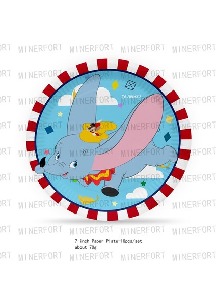 Balon-00 Dumbo Tema Doğum Günü Partisi Dekorasyon Malzemeleri Sofra Kağıt Bardaklar Tabaklar Peçeteler Masa Örtüsü Balonlar Bebek Duş Çocuklar Iyilik (Yurt Dışından)