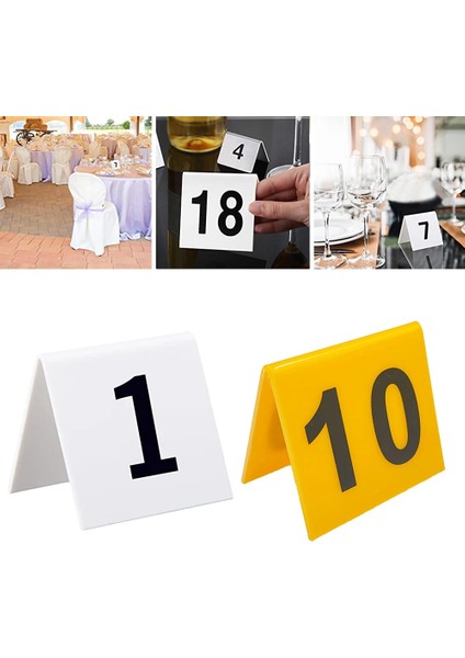Beyaz Akrilik Masa Çadır Burcu Masa Numarası Işaretleri 20 Adet 1 - 20 Akrilik Numarası (Yurt Dışından) modelleri