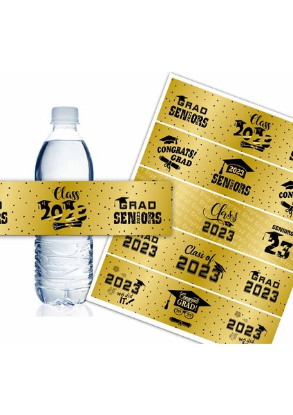15 Adet Sınıf 2023 Şişe Sarmalayıcılar Mezuniyet Su Şişesi Etiketleri Siyah ve Altın Mezuniyet Partisi Iyilik (Yurt Dışından) indirimleri