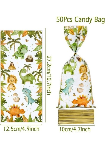 Bags1 Dinozor Tek Kullanımlık Sofra Dinozor Doğum Günü Partisi Süslemeleri Çocuk Çocuk 1st Doğum Günü Jungle Safari Doğum Günü Bebek Duş Dekor (Yurt Dışından)