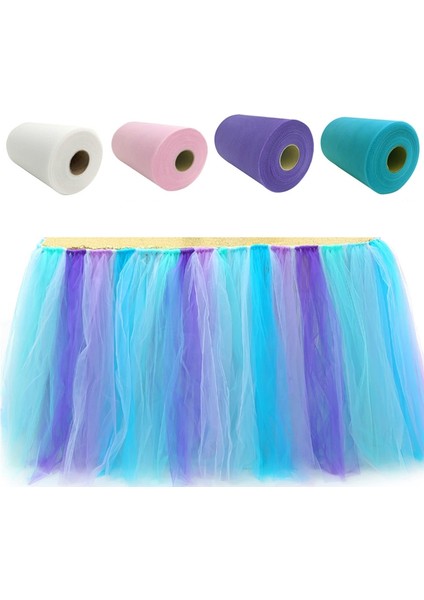 C03 Parti Malzemeleri 100 Metre Tül Rulo Düğün Dekorasyon Kumaşı Biriktirme Tül Tutu Elbise Diy Bebek Duş Doğum Günü Çocuk Erkek Kız (Yurt Dışından) fiyatları