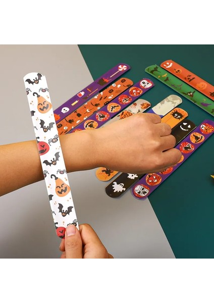 Set 1-10 Adet Cadılar Bayramı Tokat Bilezik 510 Adet Karikatür Bilek Kayışı Noel Çocuk Dostluk Çiftler Bilezikler Cosplay Parti Dekorasyon (Yurt Dışından)