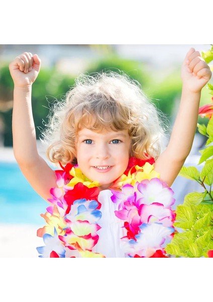 A01 12 Adet Hawaii Parti Yapay Çiçekler Plaj Çiçek Ipek Çelenk Kolye Hawaii Yaz Düğün Doğum Günü Tropikal Parti Dekoru (Yurt Dışından)