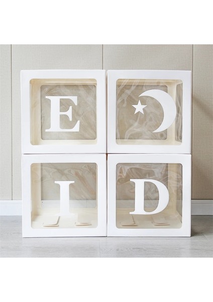 N Eid Mubarak Şeffaf Kutu Mektup Balon Kutusu Ramazan Kareem Bebek Duş Müslüman Islam Parti Dekor Ramazan Dekorasyon Ev Için (Yurt Dışından) fiyatları